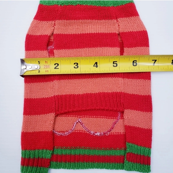 Disney Pets Holiday Collection Mickey Mouse Stripped Knit Sweater Size Small NWT - Picture 5 of 5